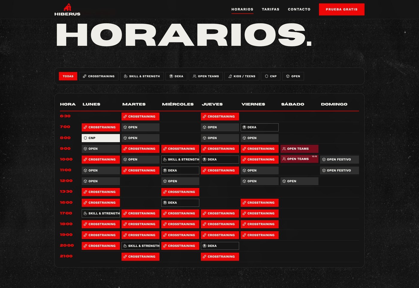 Hiberus Box – Class Schedule Calendar